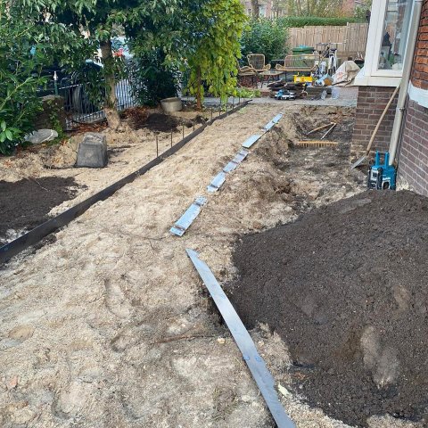 Voorbereiding voor aanleggen tuin